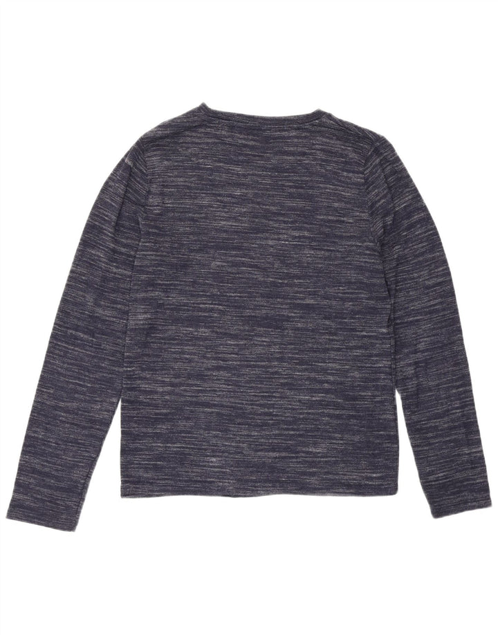 Marks & Spencer Damen Top Langarm UK 10 Small Marineblau meliert