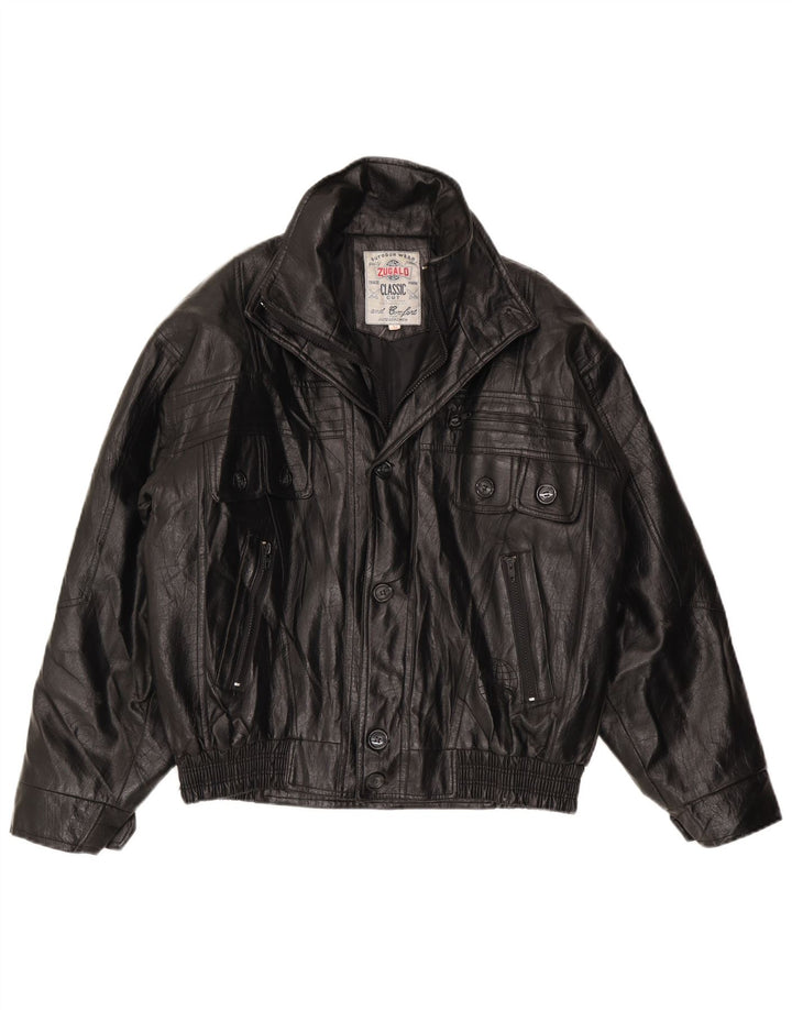 Vintage Herren Lederjacke UK 38 Medium Schwarz