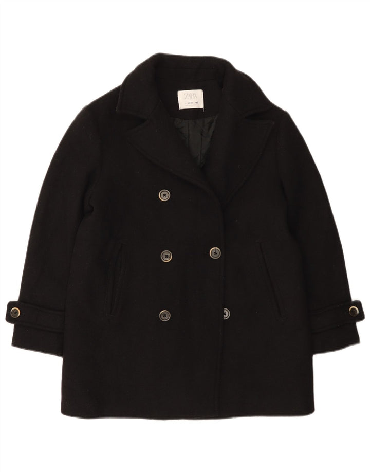Zara Pea Coat für Mädchen, 11–12 Jahre, schwarze Wolle