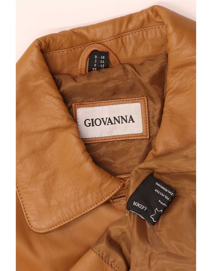 Damen Lederjacke UK 14 Large Beige
