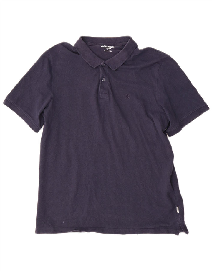 Jack & Jones Herren-Poloshirt, mittelmarineblaue Baumwolle