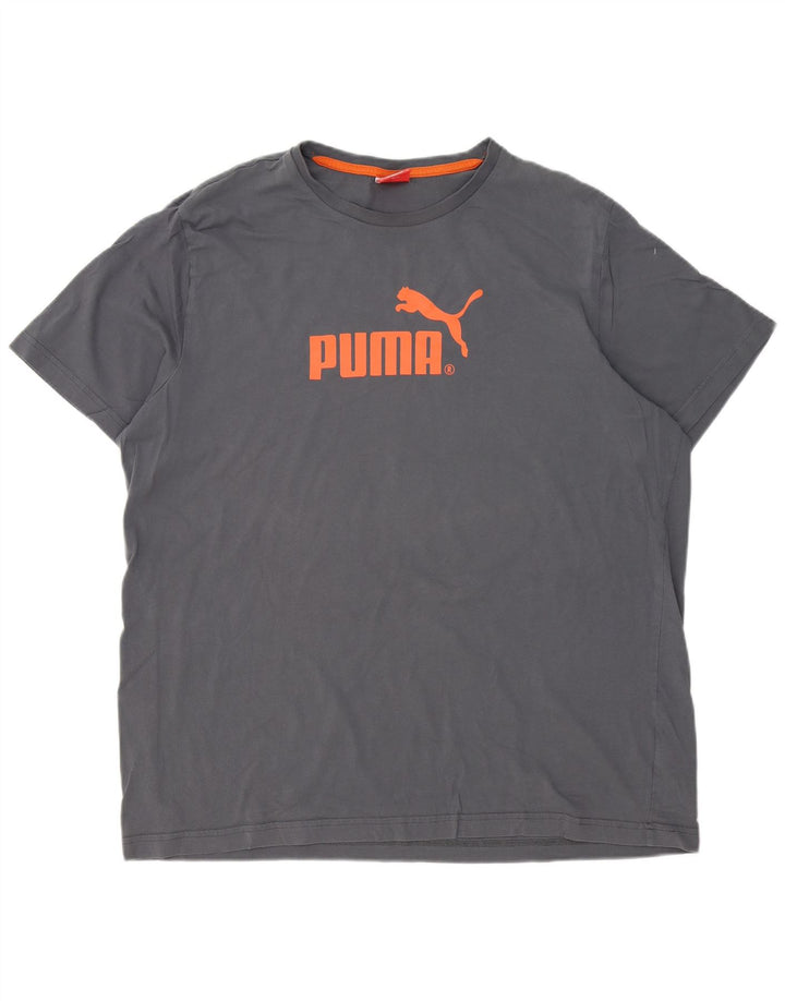 Puma Herren Grafik T-Shirt Top 2XL Grau Baumwolle