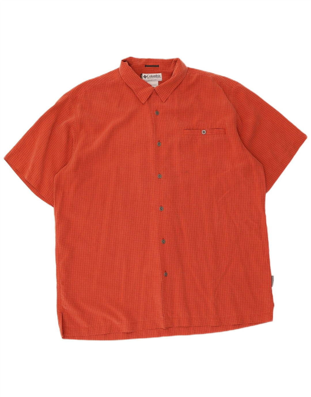 Columbia Herren Titanium Kurzarmhemd XL Orange Gingham Modal