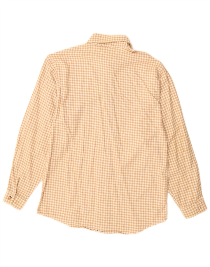 Benetton Herren Flanellhemd Small Beige Gingham