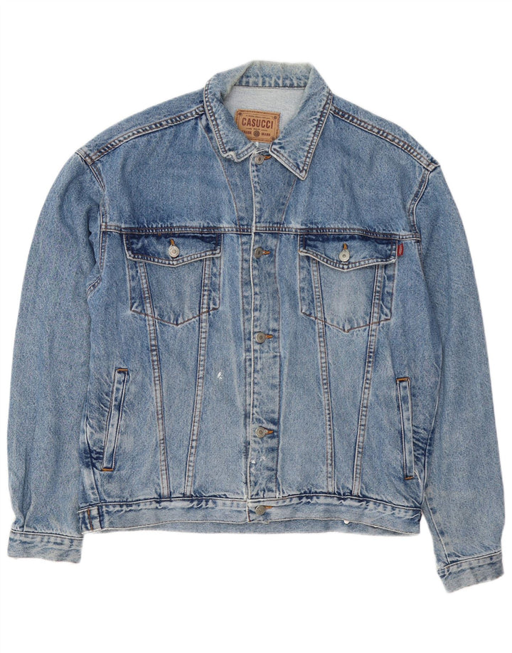 Casucci Herren Jeansjacke UK 42 XL Blaue Baumwolle