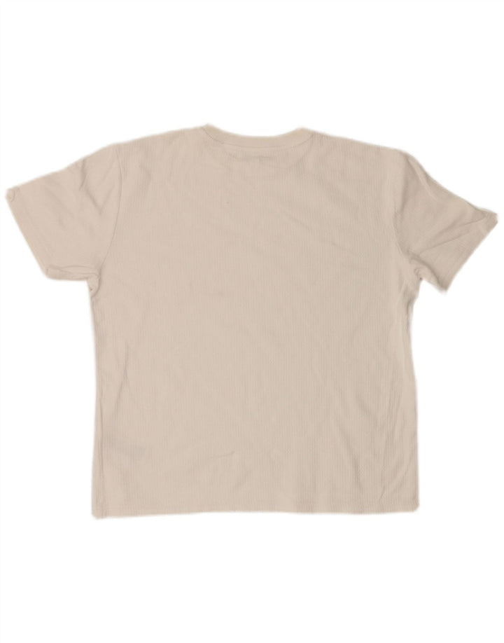 Reiss Herren T-Shirt Top aus mittelweißer Baumwolle