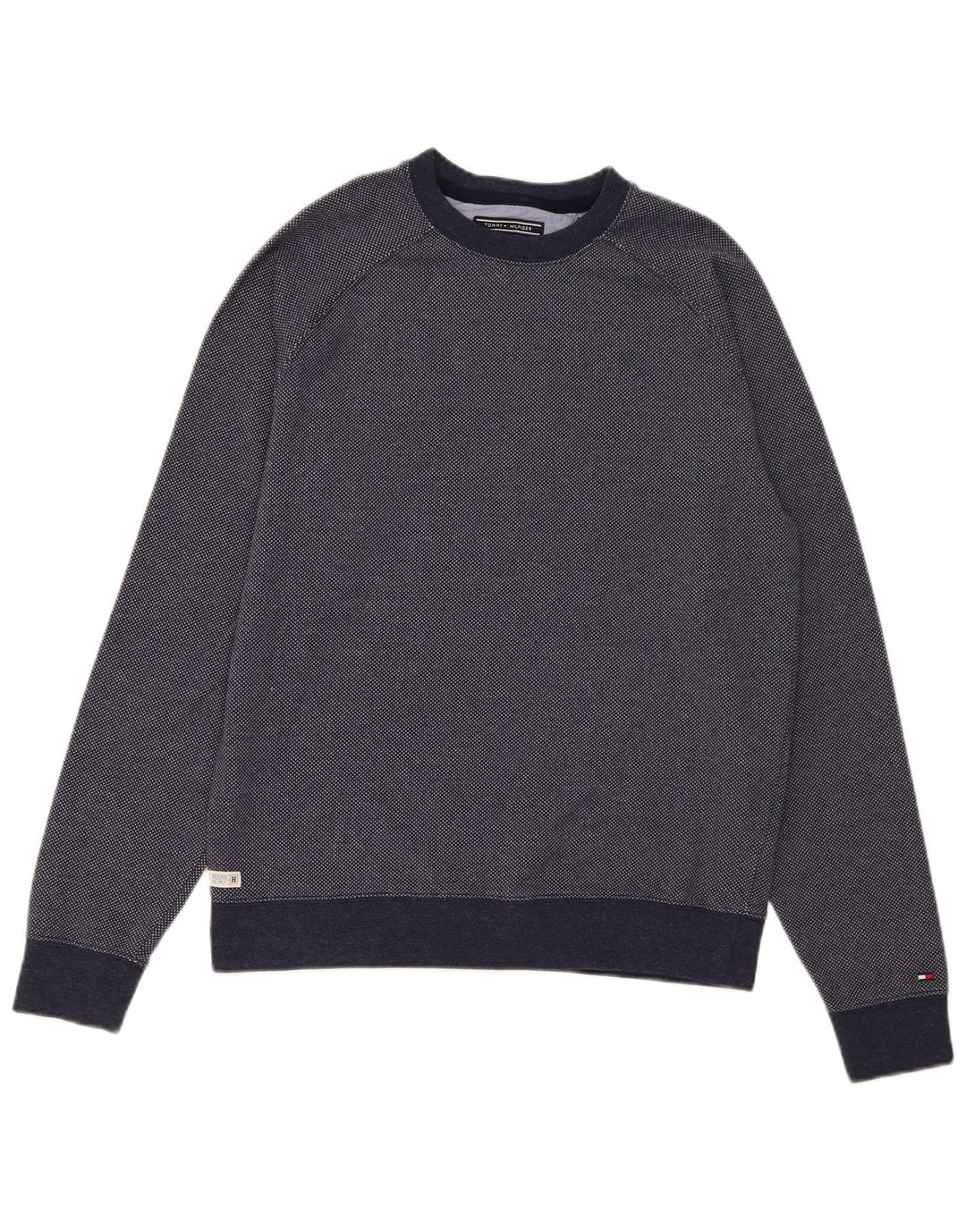 Tommy Hilfiger Herren-Sweatshirt-Pullover, mittelmarineblaue Baumwolle