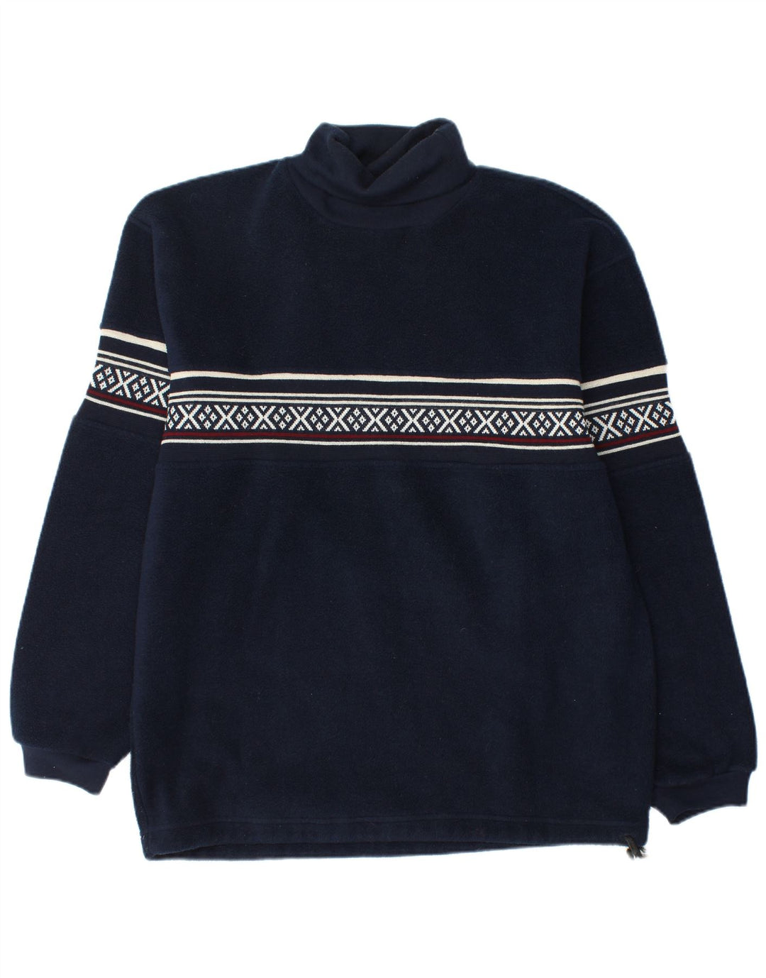 Fire and Ice Herren-Fleecepullover, mittleres Marineblau, Fair-Isle-Polyester