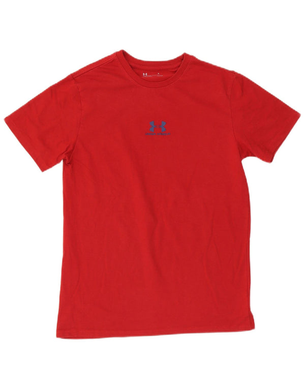 Under Armour Herren Heat Gear T-Shirt Top aus mittelroter Baumwolle