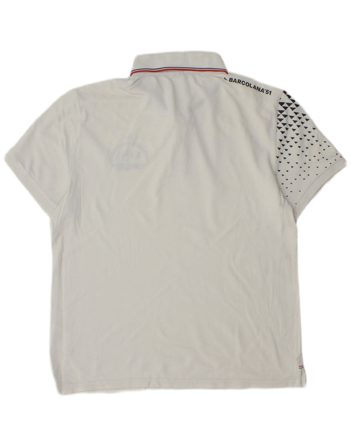 North Sails Herren-Poloshirt mit grafischer regulärer Passform, groß, weiß gepunktet, Baumwolle