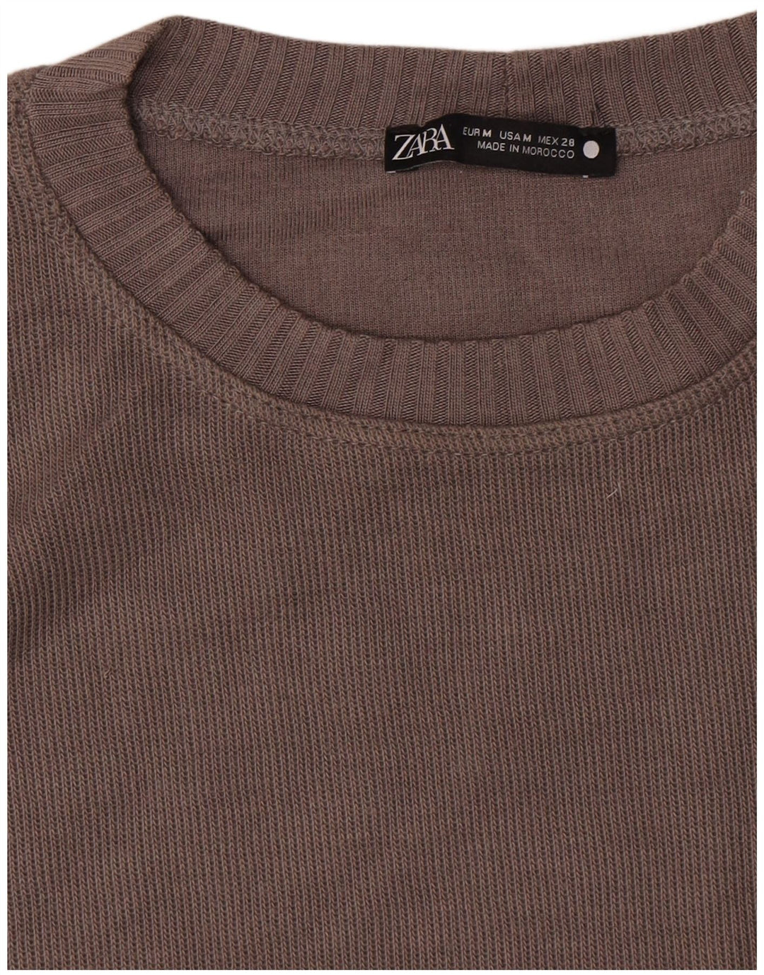 Zara Damen Übergroßes Top Langarm UK 14 Mittelbraun