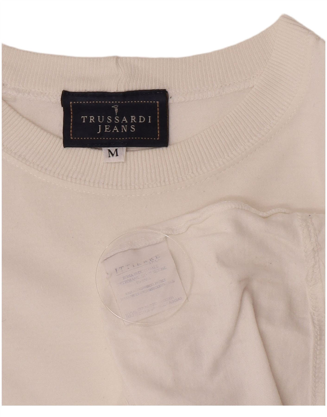 Trussardi Jeans Herren-T-Shirt mit Grafik, mittelweiße Baumwolle