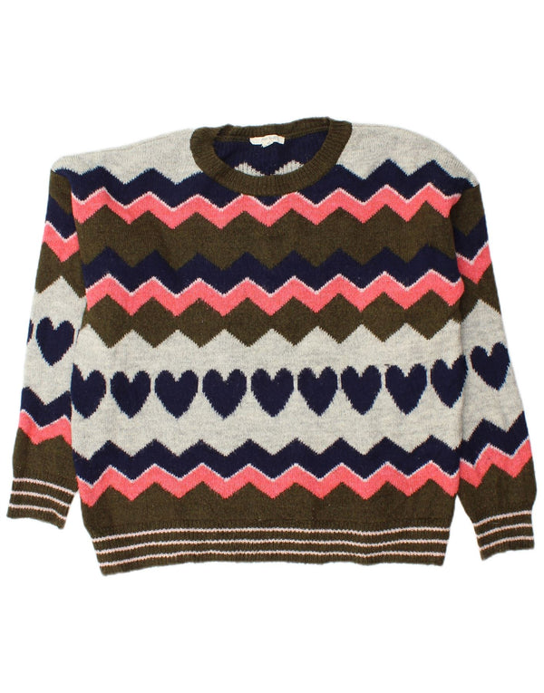 White Stuff Damen-Pullover mit Rundhalsausschnitt, Größe M, mehrfarbig