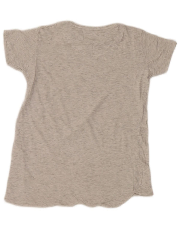 Zara T-Shirt-Oberteil für Mädchen, 7–8 Jahre, grau gesprenkelte Baumwolle