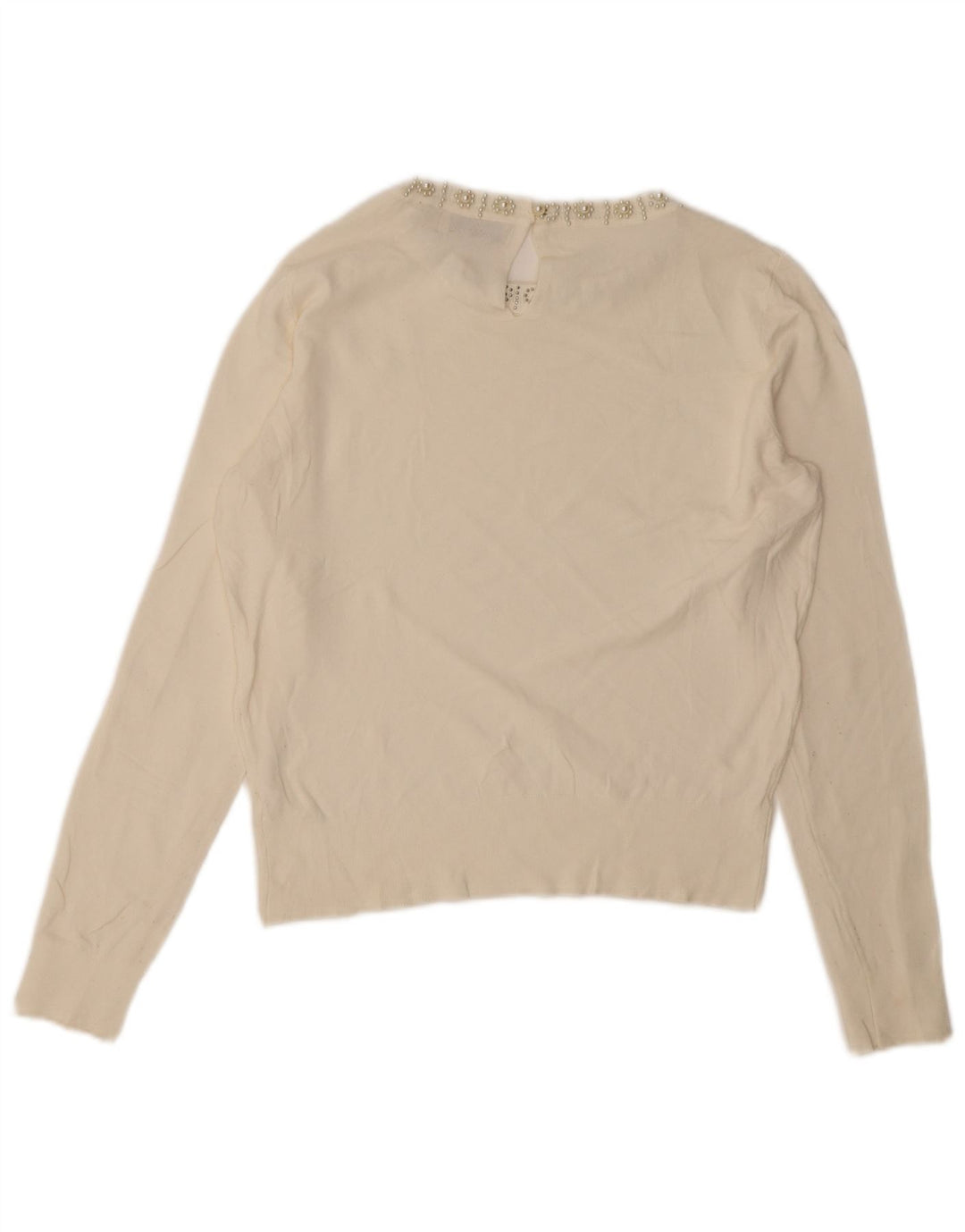 Oasis Damen-Pullover mit U-Boot-Ausschnitt, UK 14, mittelweiße Viskose