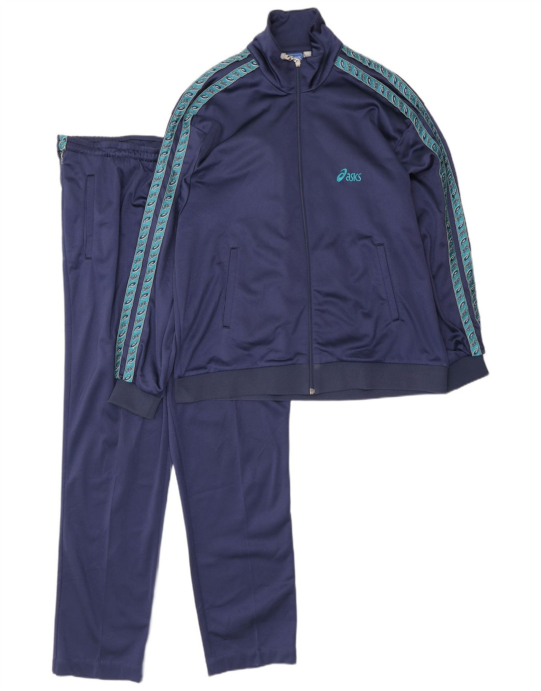 Asics Herren-Trainingsanzug mit Grafik, IT 52, groß, Marineblau, Farbblock