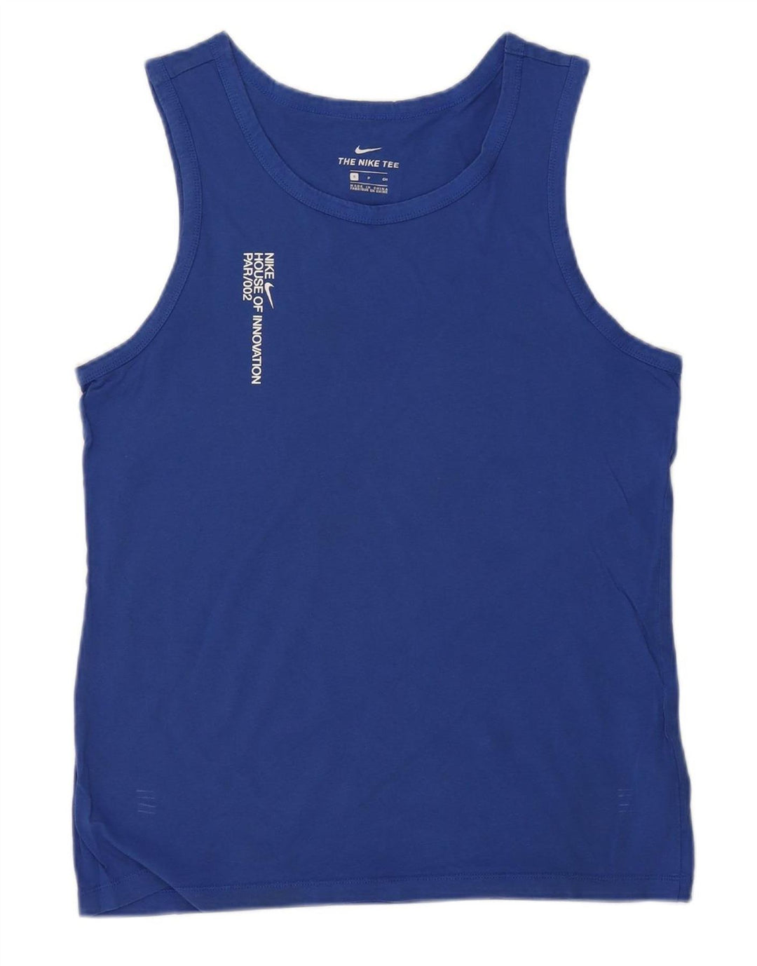 NIKE Mens Graphic Vest Top Small Navy Blue Cotton