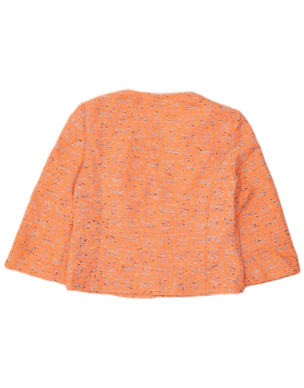 Marks & Spencer Womens 3/4 Sleeve Bolero Jacket UK 10 Small Orange Ikat