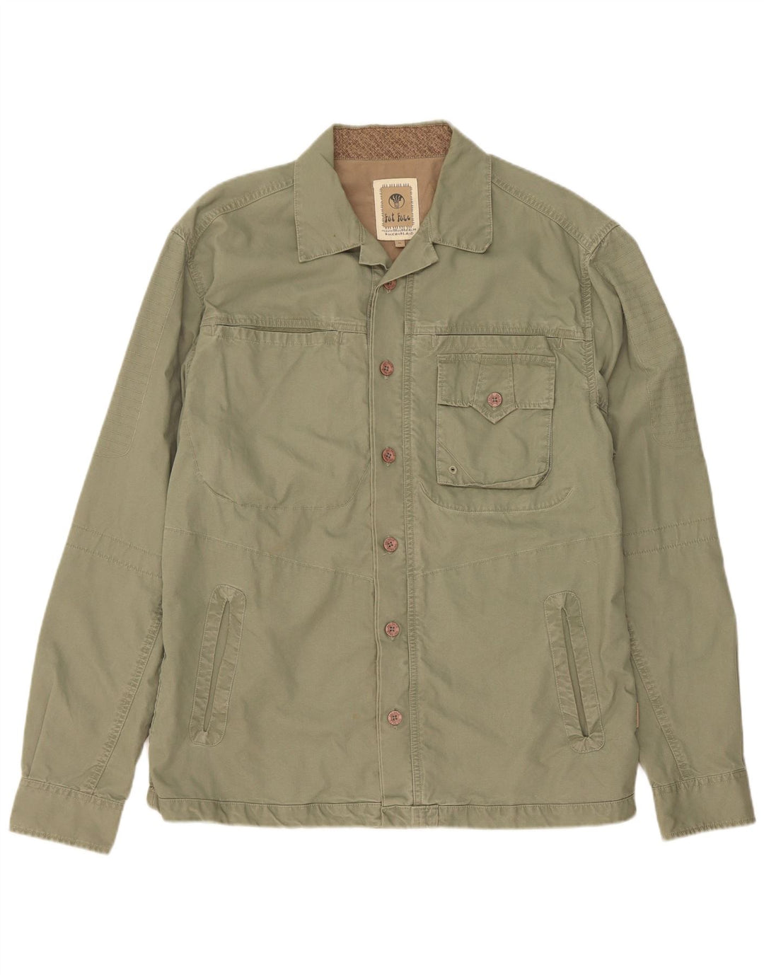 Fat Face Herren-Utility-Jacke, UK 38, mittlere Khaki-Baumwolle
