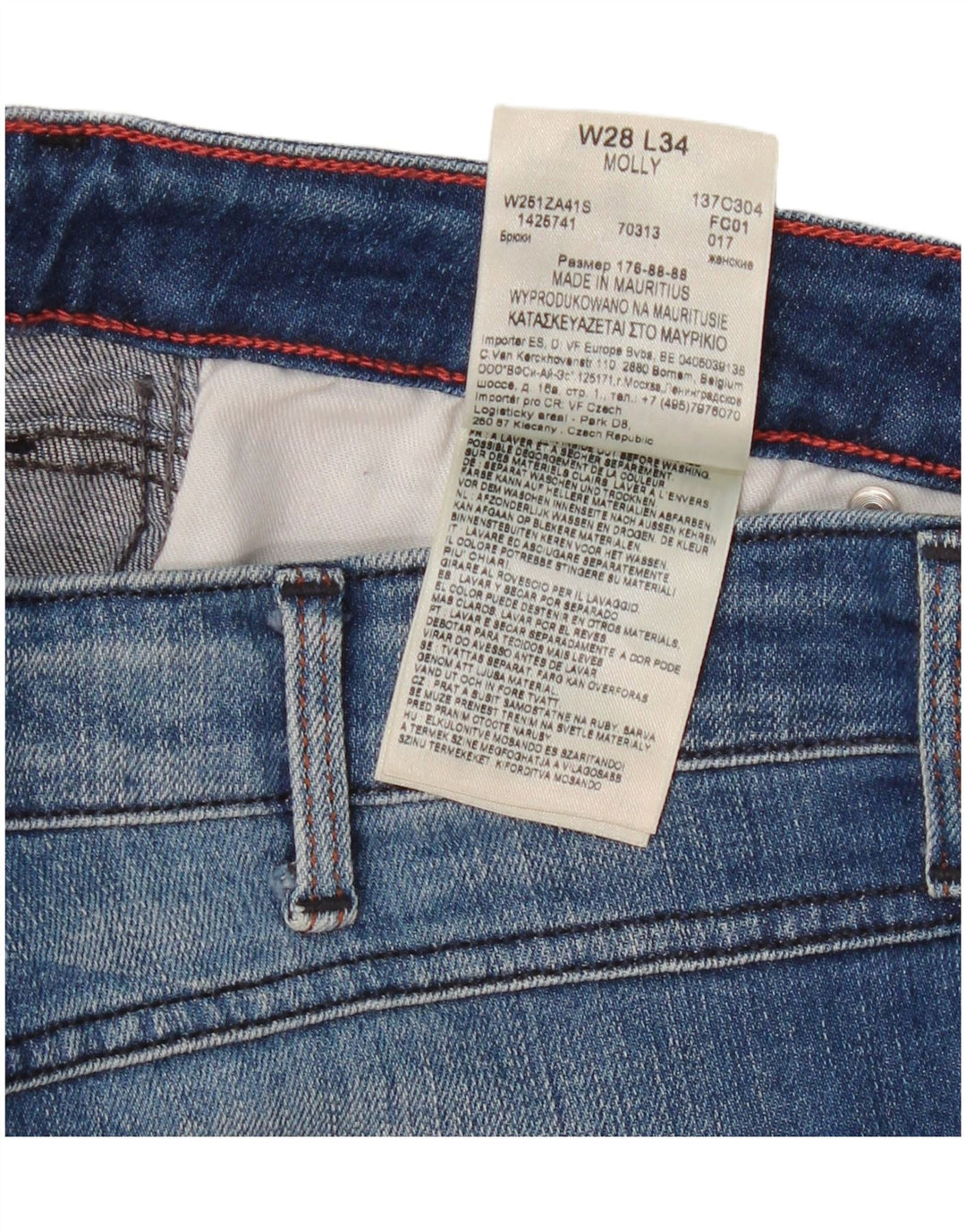 Wrangler Damen Molly Slim Jeans W28 L34 Blaue Baumwolle
