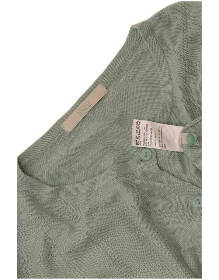 Marks & Spencer Damen-Cardigan-Pullover UK 16 Large Grün Argyle/Diamant