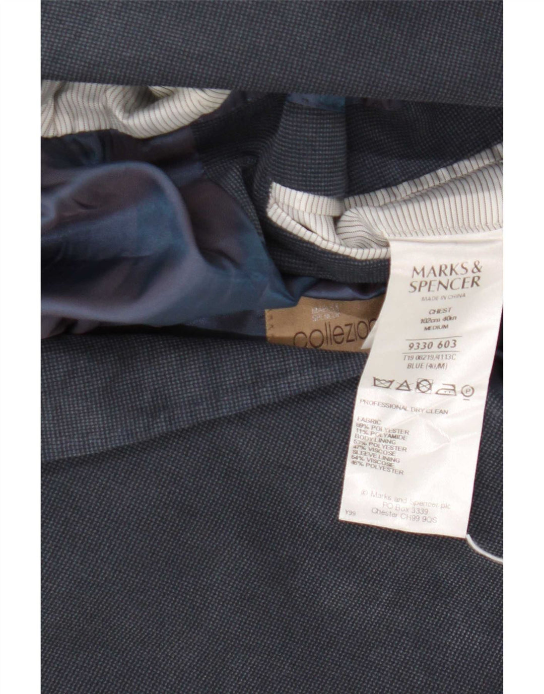 Marks & Spencer Herren-Blazer mit 2 Knöpfen, Größe UK 40, mittleres Marineblau