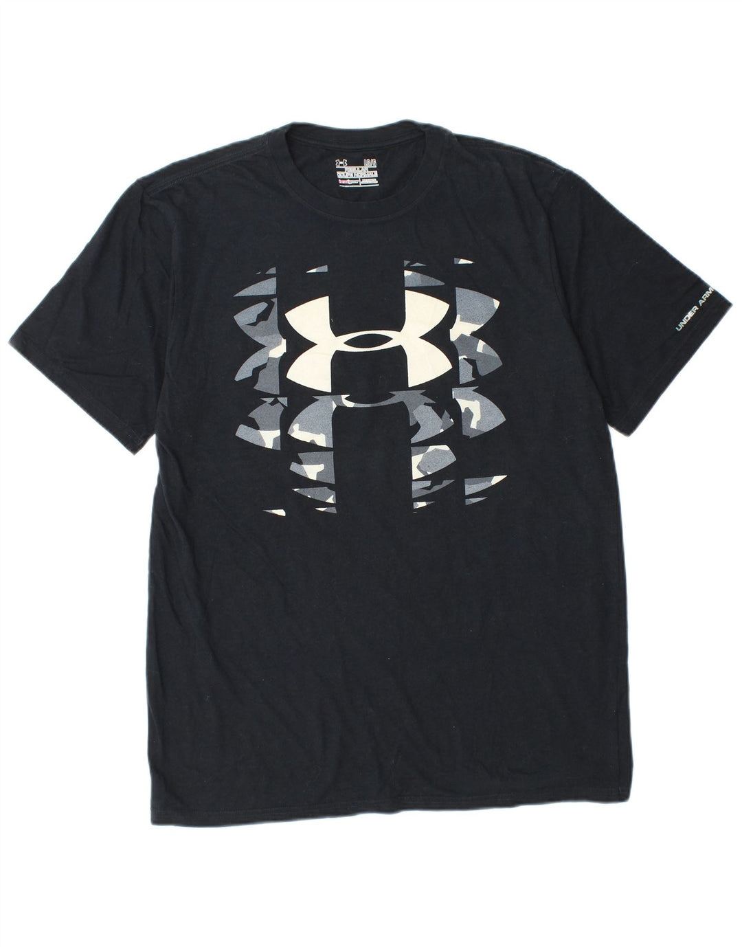 UNDER ARMOUR Herren Heat Gear Regular Graphic T-Shirt Top Large Schwarz Baumwolle