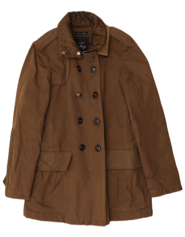 Fay Damen-Militär-Zweireihermantel UK 14 Medium Khaki