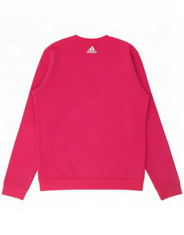 Adidas Damen Grafik-Sweatshirt-Pullover UK 12/14 Mittelrosa Farbblock