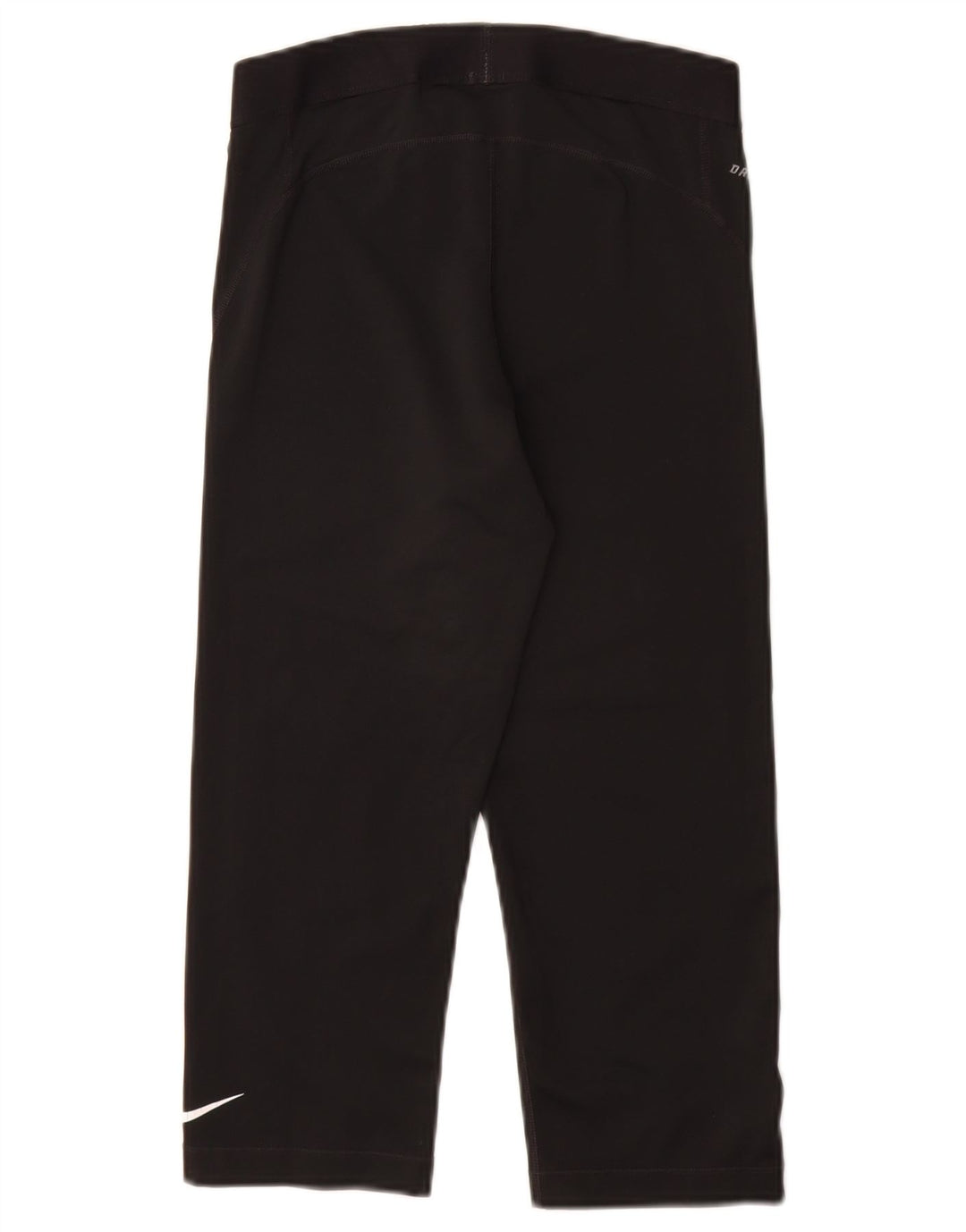 NIKE Womens Dri Fit Graphic Capri Leggings UK 12 Mittelschwarzes Polyester