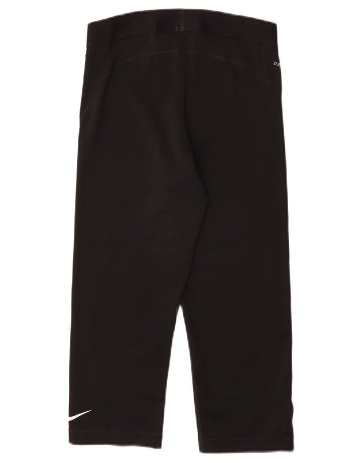 NIKE Womens Dri Fit Graphic Capri Leggings UK 12 Mittelschwarzes Polyester