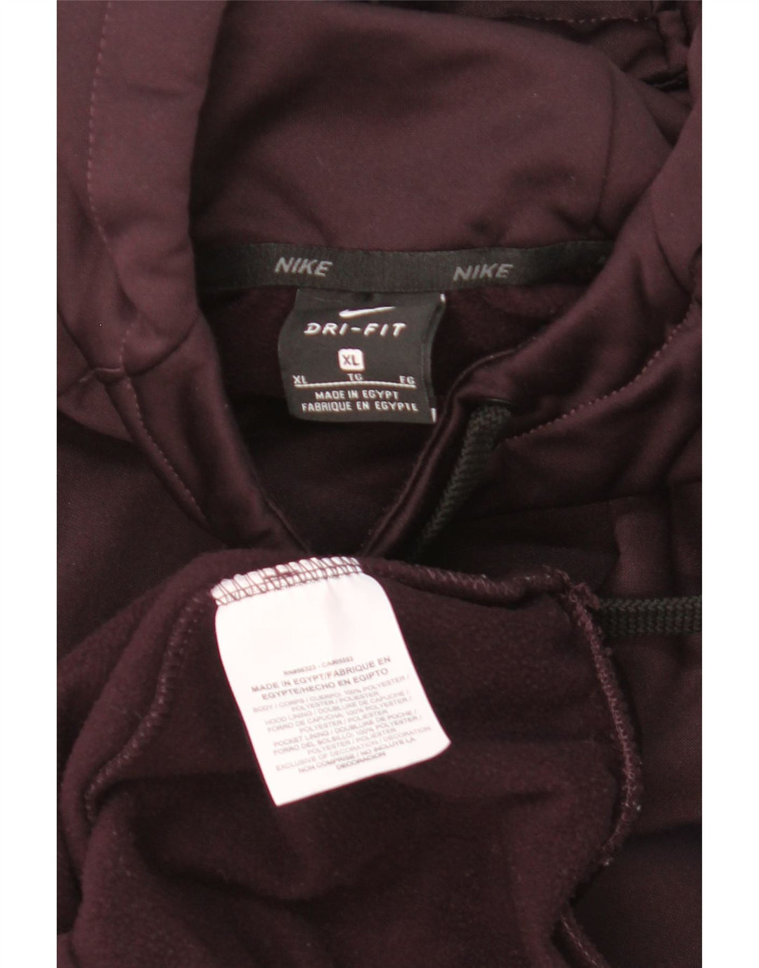 Nike Herren Dri Fit Hoodie Pullover XL Burgund Polyester