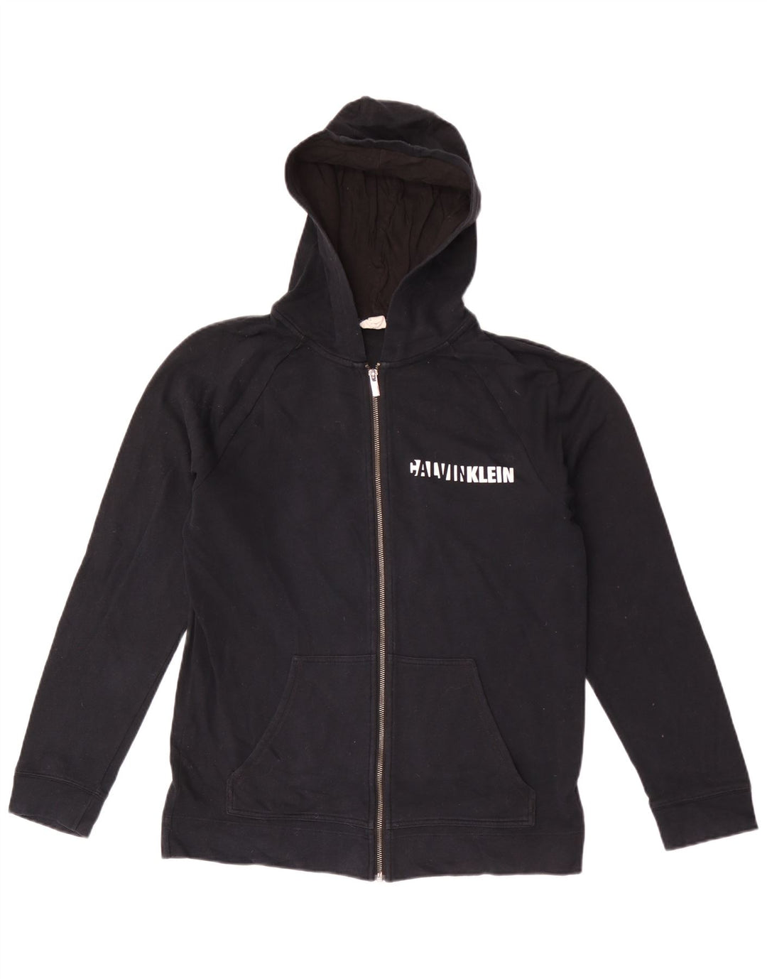 Calvin Klein Herren-Kapuzenpullover mit grafischem Reißverschluss, mittelschwarz