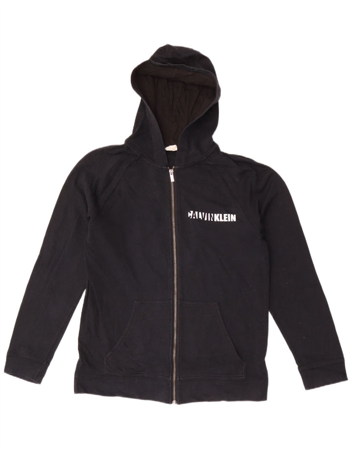 Calvin Klein Herren-Kapuzenpullover mit grafischem Reißverschluss, mittelschwarz