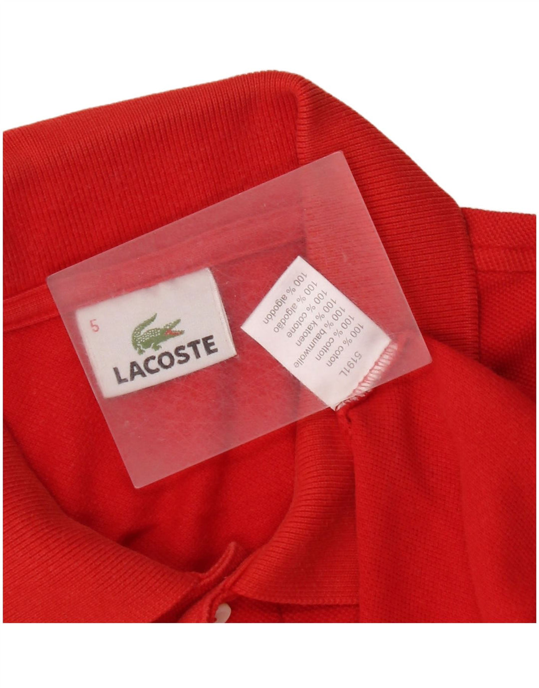 Lacoste Herren-Poloshirt, Größe 5, große rote Baumwolle