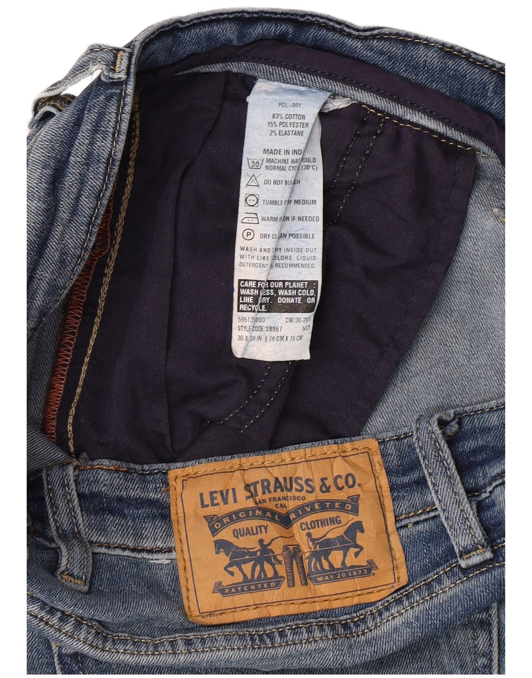 Levi's Damen Straight Jeans W30 L25 Blaue Baumwolle