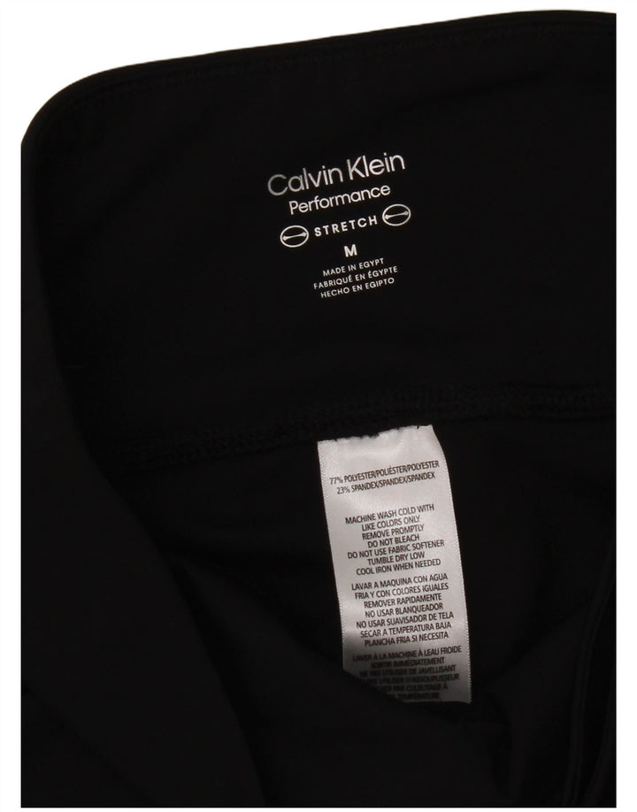 Calvin Klein Damen Graphic Sport Shorts UK 12 Medium Schwarz Polyester