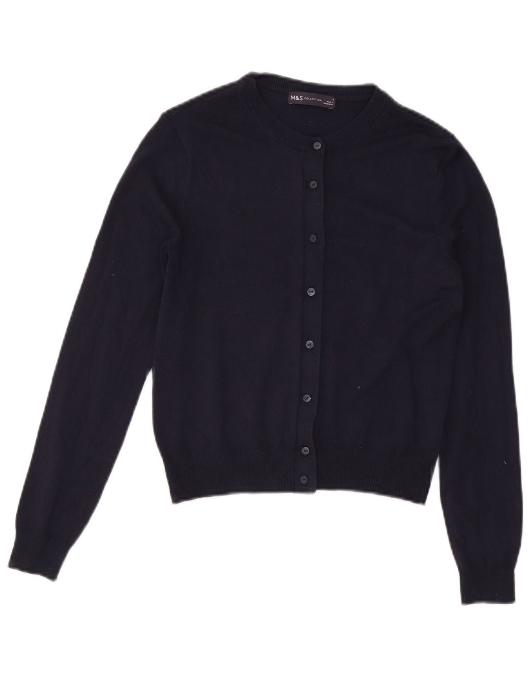 Marks & Spencer Damen-Strickjacke, Gr. 8, Marineblau, Viskose