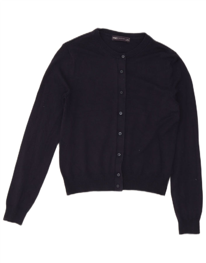 Marks & Spencer Damen-Strickjacke, Gr. 8, Marineblau, Viskose