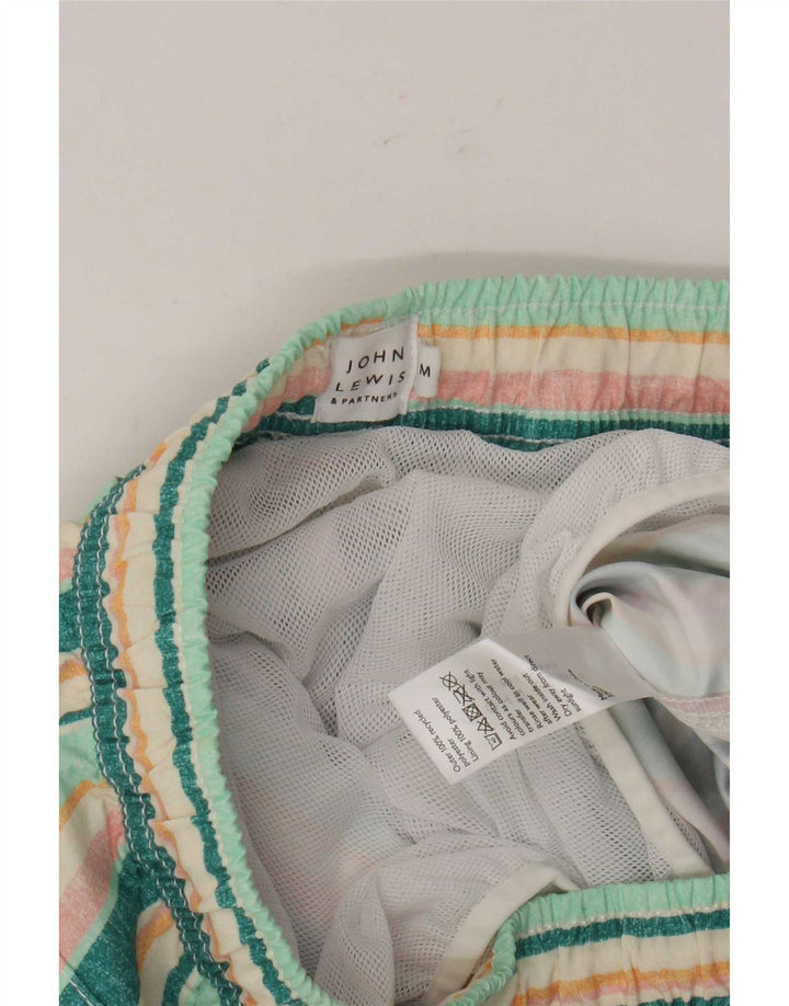 John Lewis Herren-Badeshorts aus mittelgrün gestreiftem Polyester
