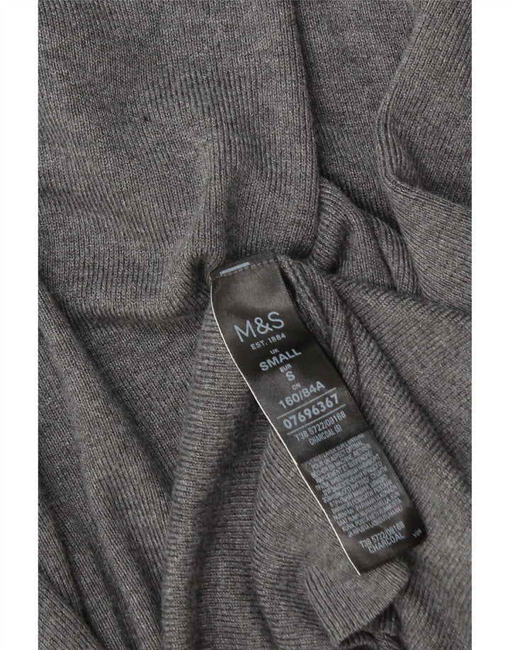 Marks & Spencer Damen Longline Open Cardigan Pullover UK 10 Small Grau