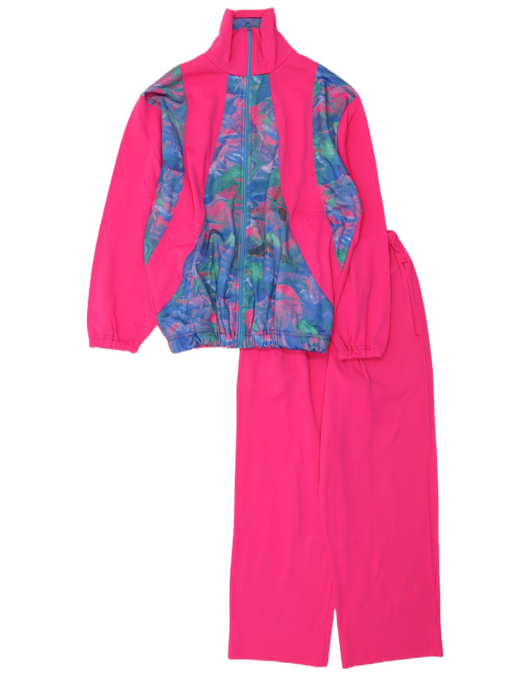 Vintage Damen-Trainingsanzug, Gr. 16, groß, rosa, Farbblock