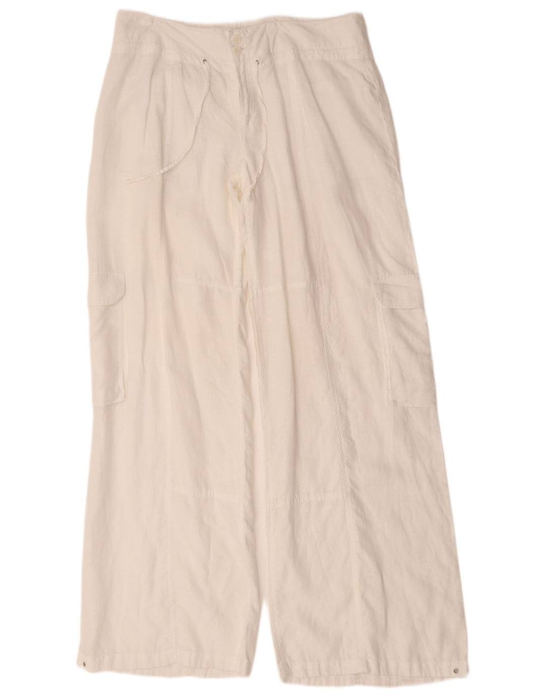 Calvin Klein Damen Cargohose mit weitem Bein, W36 L34, Weiß