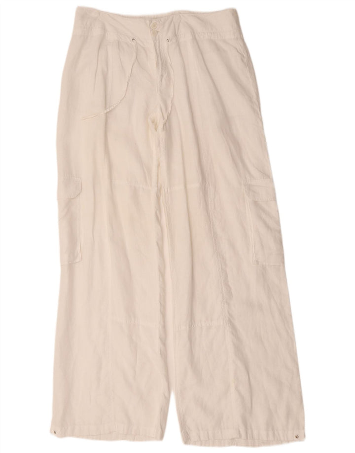 Calvin Klein Damen Cargohose mit weitem Bein, W36 L34, Weiß