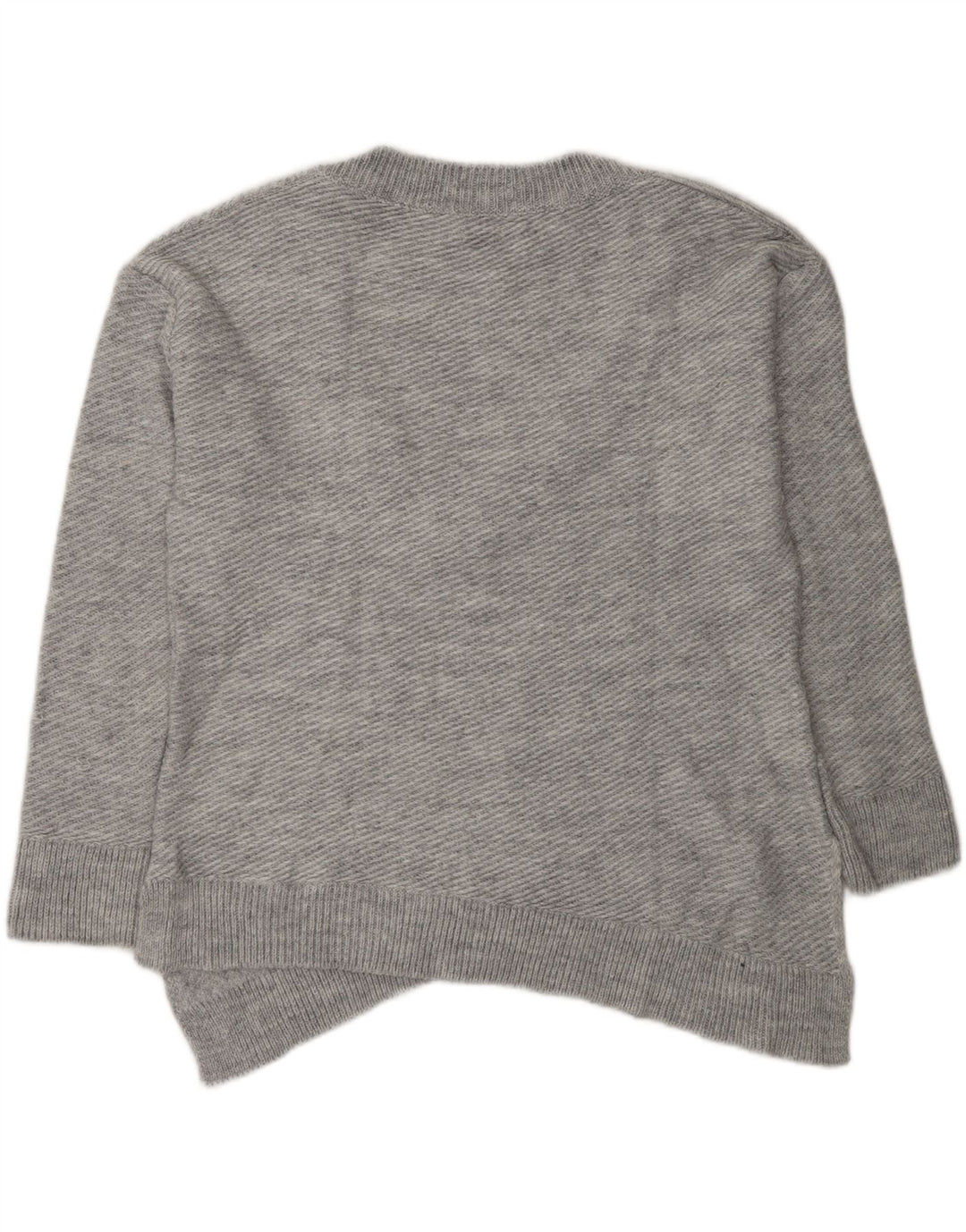 Zara Damen Asymmetrischer, übergroßer Pullover mit V-Ausschnitt, Gr. 10, Größe S, Grau
