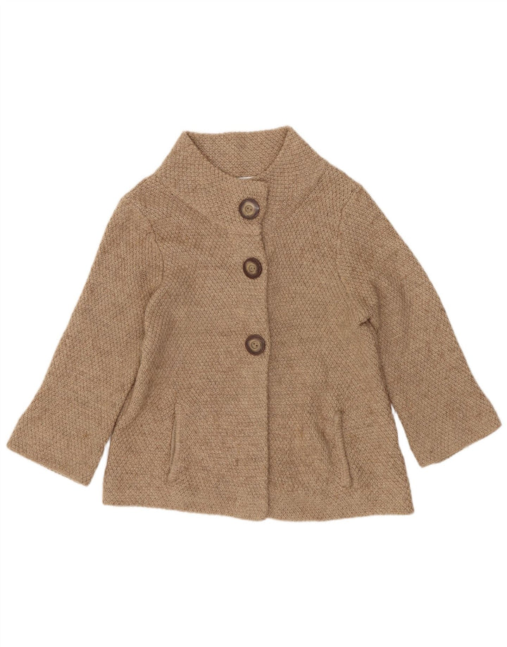 Marks & Spencer Damen-Strickjacke mit 3/4-Ärmeln, UK 12, Mittelbeige