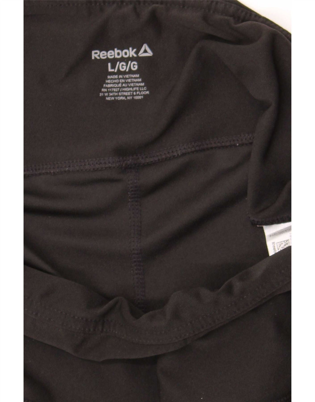 Reebok Damen Graphic Capri Leggings UK 14 Large Schwarz
