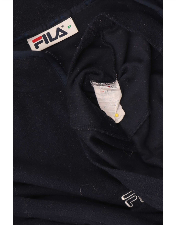 Fila Herren-Fleecepullover mit Reißverschluss am Hals, mittleres marineblaues Polyester