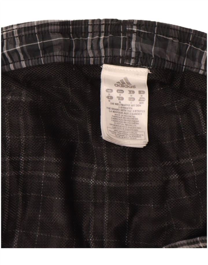 Adidas Herren Badeshorts mittelgrau kariertes Polyester