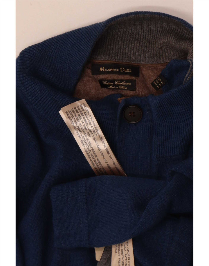 Massimo Dutti Herren Strickjacke XL Marineblau Baumwolle
